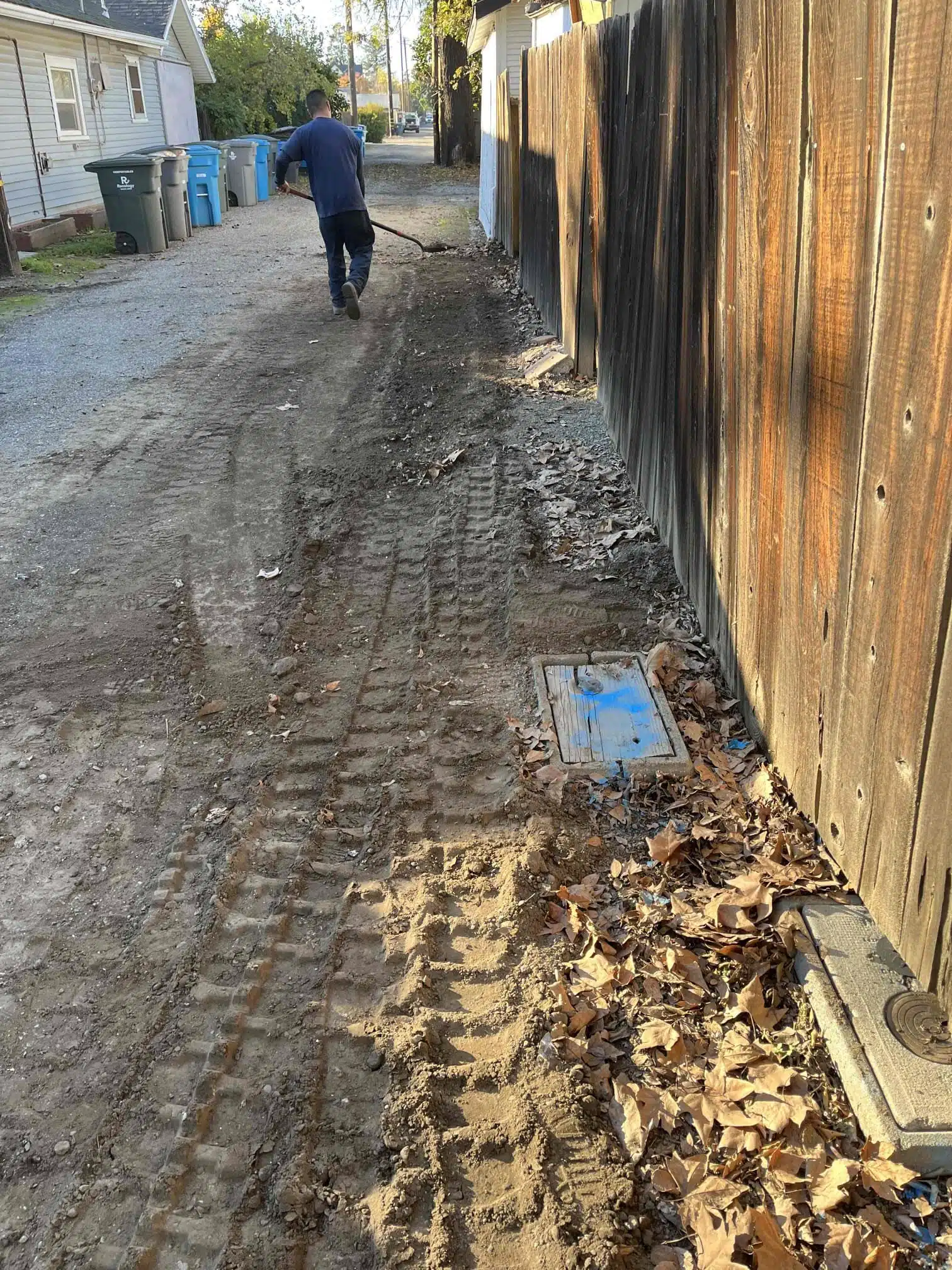 Alley After Main Water Line Replacement Alley after main water line replacement by Earl's Plumbing