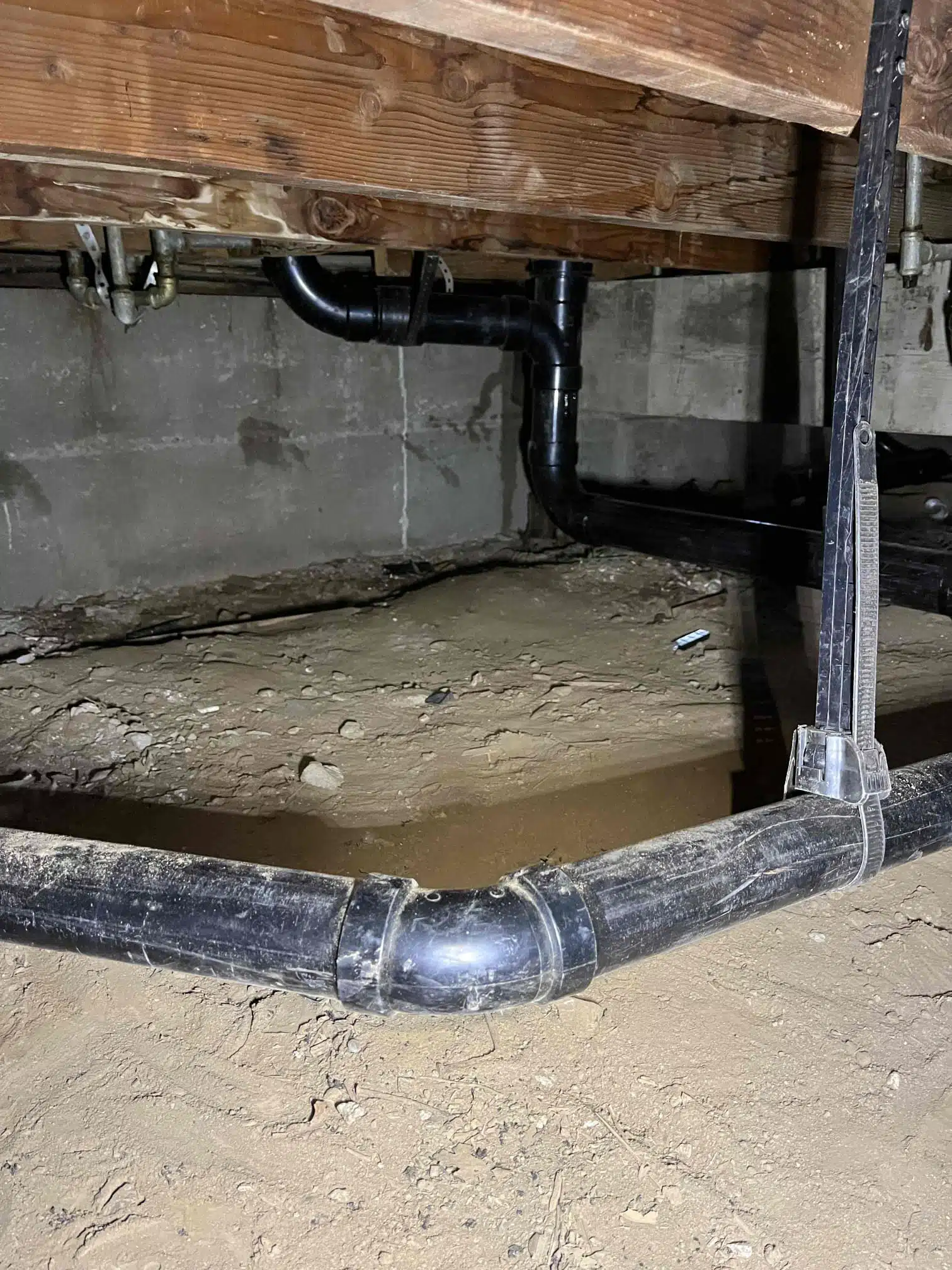Long Under-Home Drain Line Replacement After Completion Long under-home drain line replacement after completion
