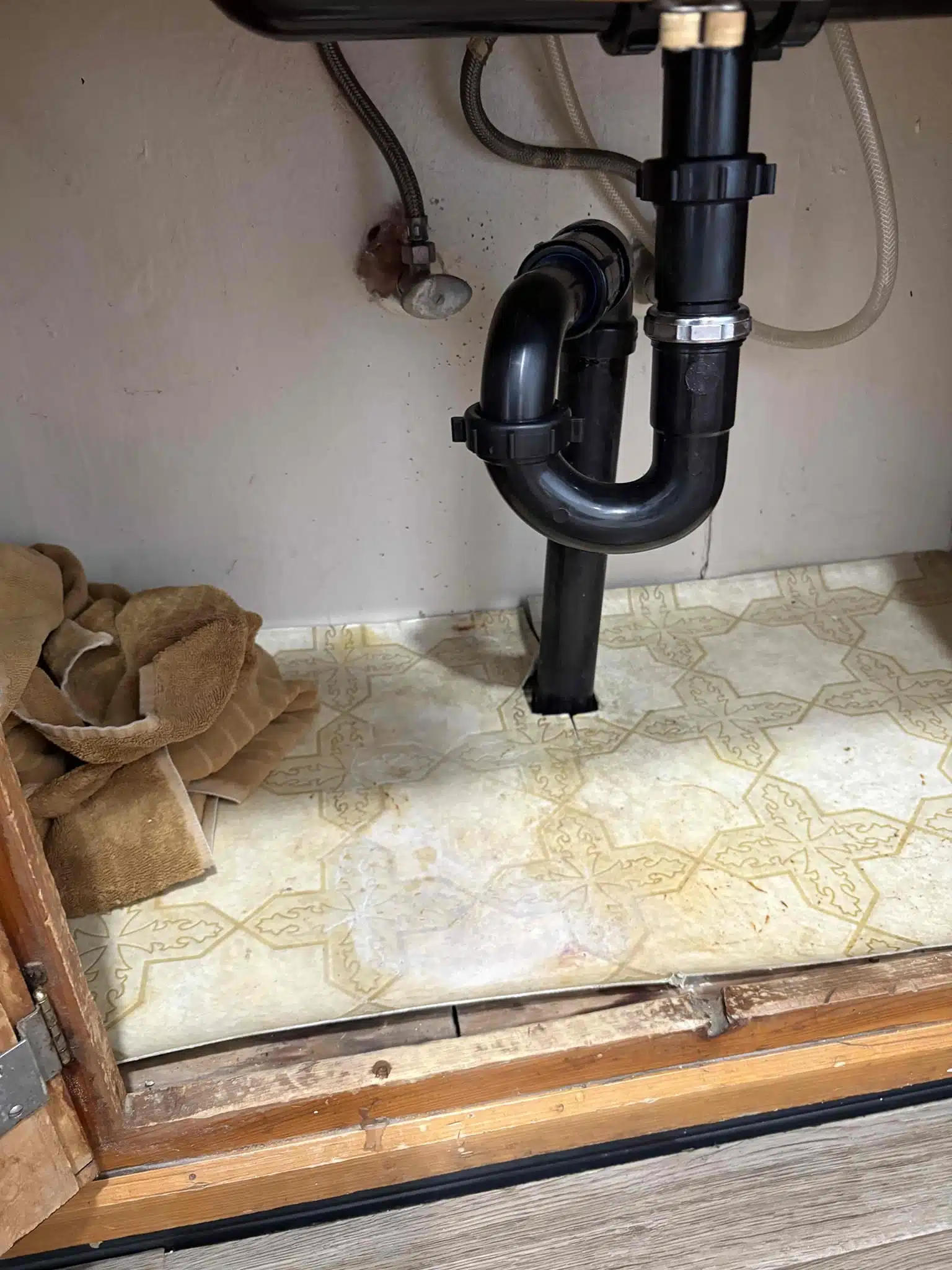 Kitchen P-Trap After Drain Line Repair Kitchen sink p-trap repaired by Earl's Plumbing