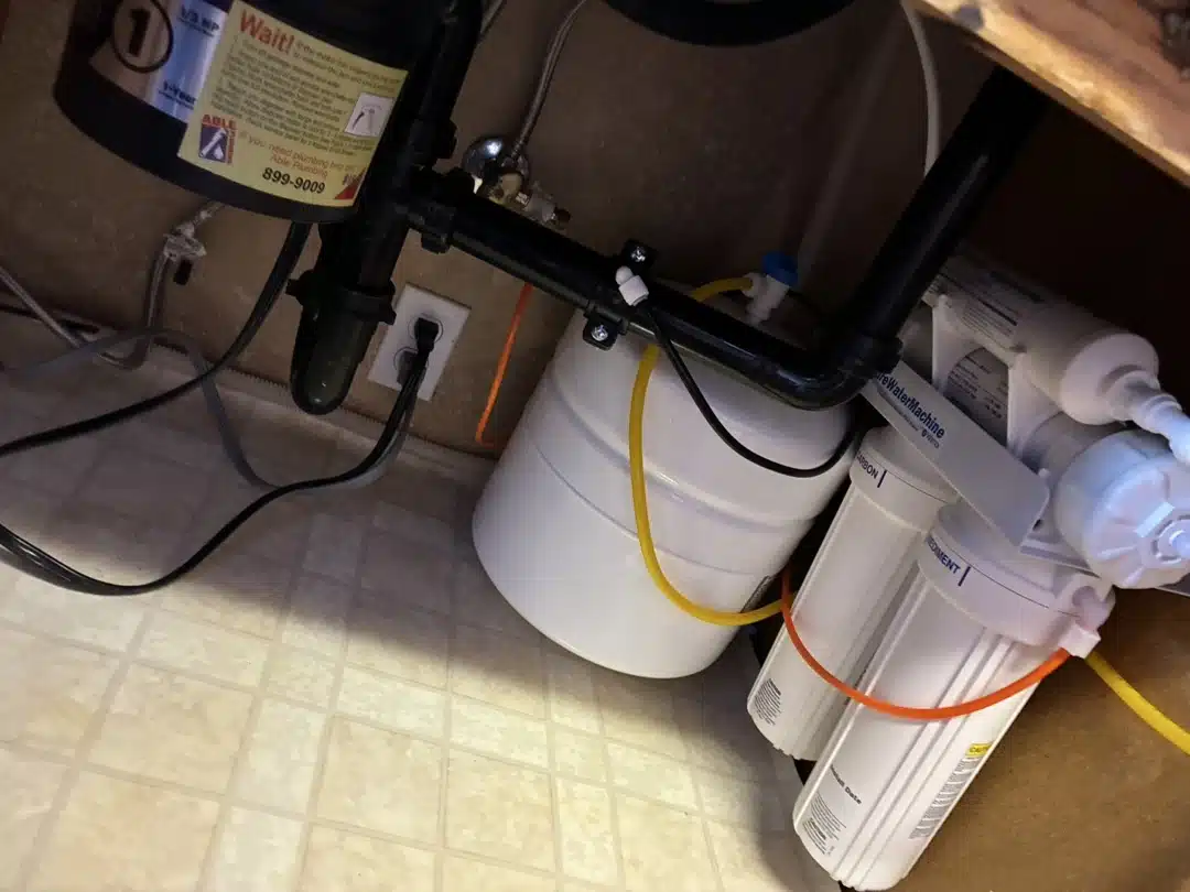 Reverse Osmosis Drinking Water System Under-sink reverse osmosis system installed by Earl's Plumbing