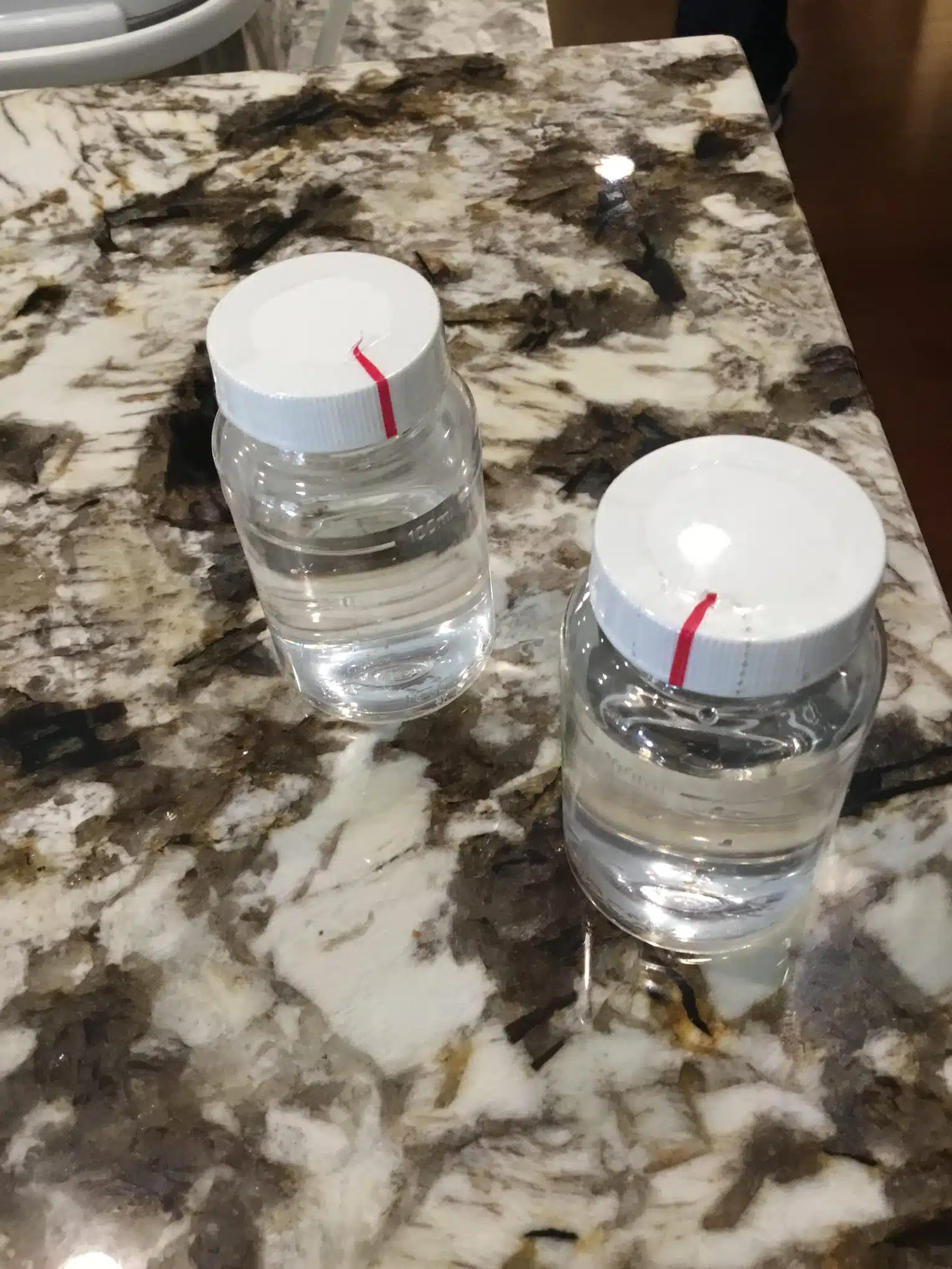 Water Quality Testing Before Treatment Water quality test samples prepared for analysis by Earl's Plumbing