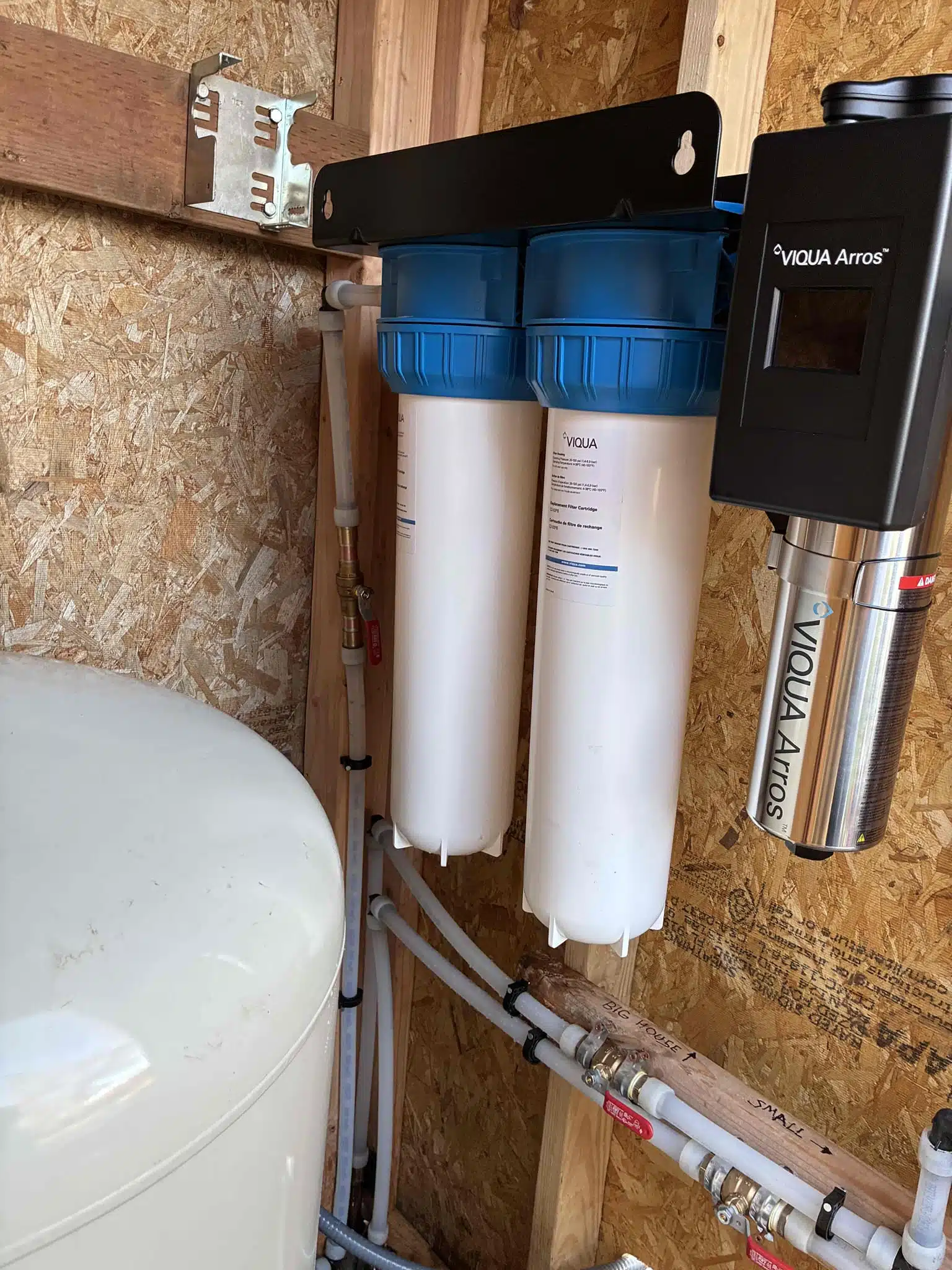 Well Water Filtration with UV and Sediment Filters Well water filtration with UV and sediment filters installed by Earl's Plumbing