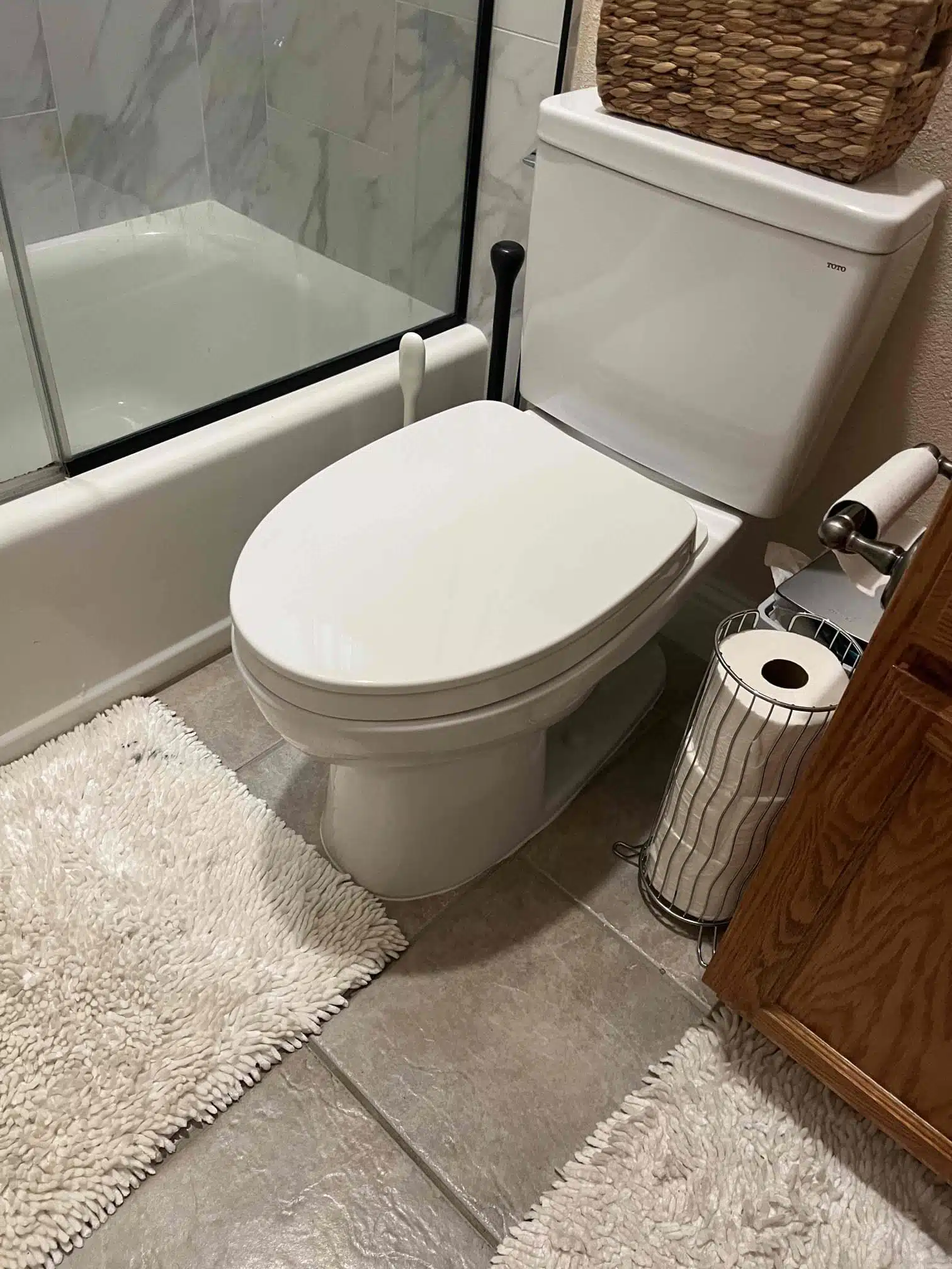 New Toto toilet after replacement by Earl's Plumbing in Redding